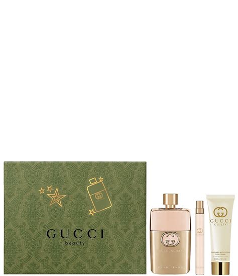 dillards gucci guilty gift set|Gucci Guilty perfume boots.